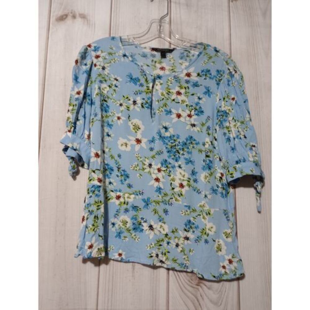 Banana Republic‎ Shirt Ladies Large Blue 3/4 Sleeve